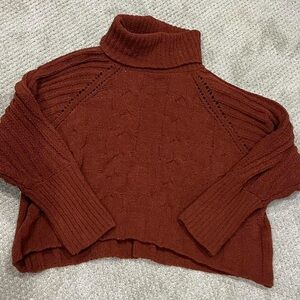 Source Unknown Warm Brick Turtleneck Sweater